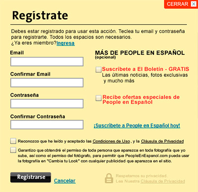 Formulario registro