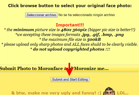 Subir foto - MoronFace