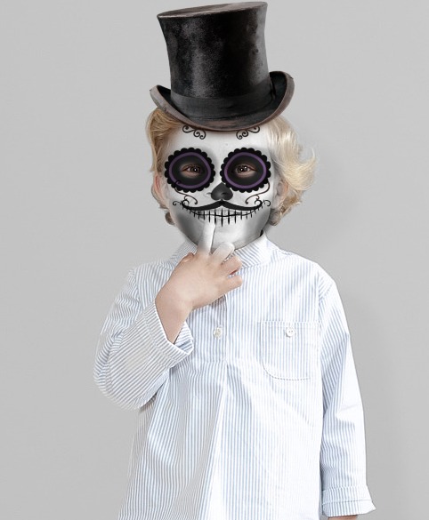 Cara pintada por Halloween