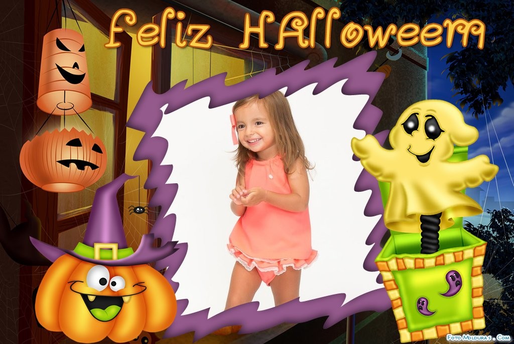 Hallowen Fotomontaje en un marco de foto