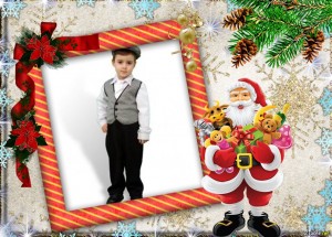 Navidad Marco para foto con papa noel