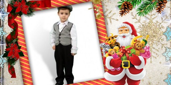 Navidad Marco para foto con papa noel