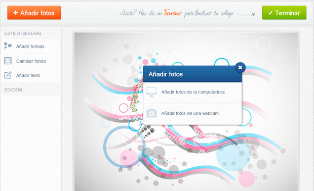 Aplicación para crear collages