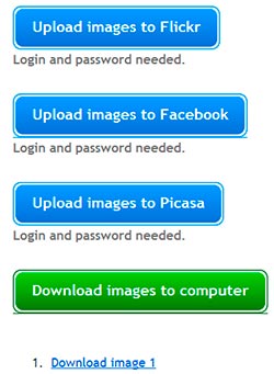 Botones para descargar imagen