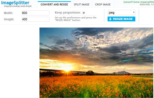 Cambiar de tamaño con ImageSplitter