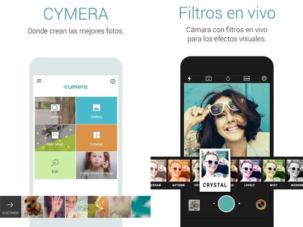 Cymera, filtros en vivo