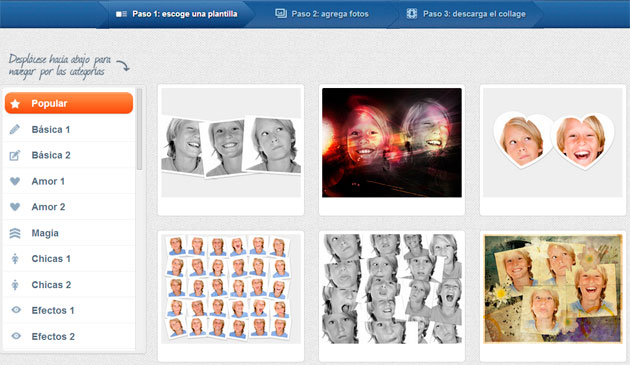 Lista de plantillas de Photovisi