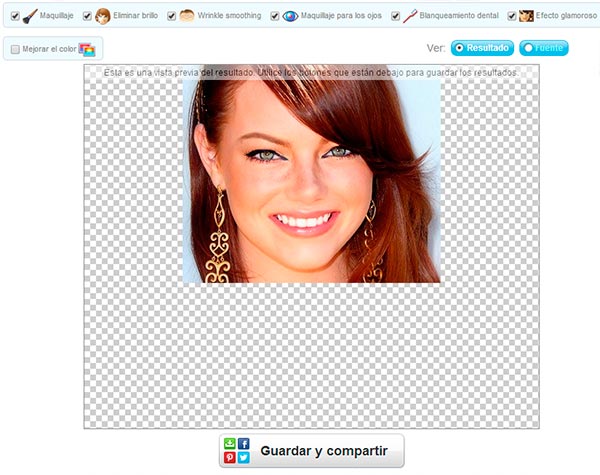 Opciones para retocar fotos