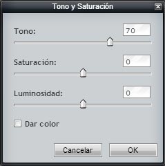Tono y Saturación en Pixlr